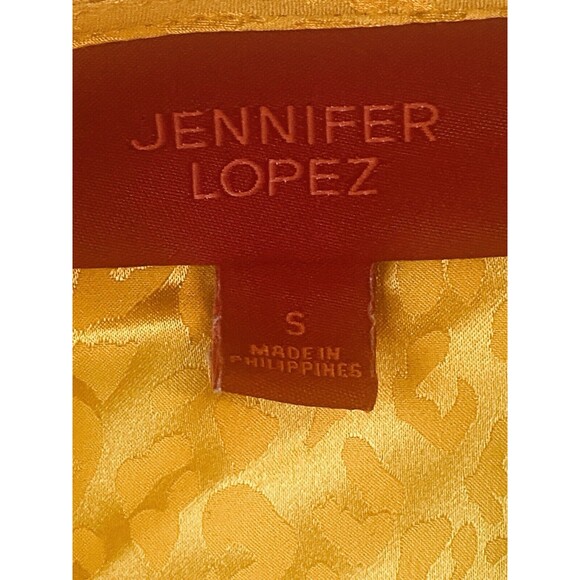 Jennifer Lopez JLO Long Sleeve Yellow/Gold Leopard Print Top Womens Size Small - Picture 3 of 10